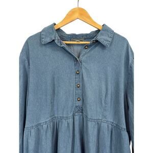 Women’s Woman Within Size 28W Long Sleeve Jean Dress.